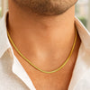 Sterling Silver Yellow Gold Plated Oval Snake Chain (3.30 mm), view 5
