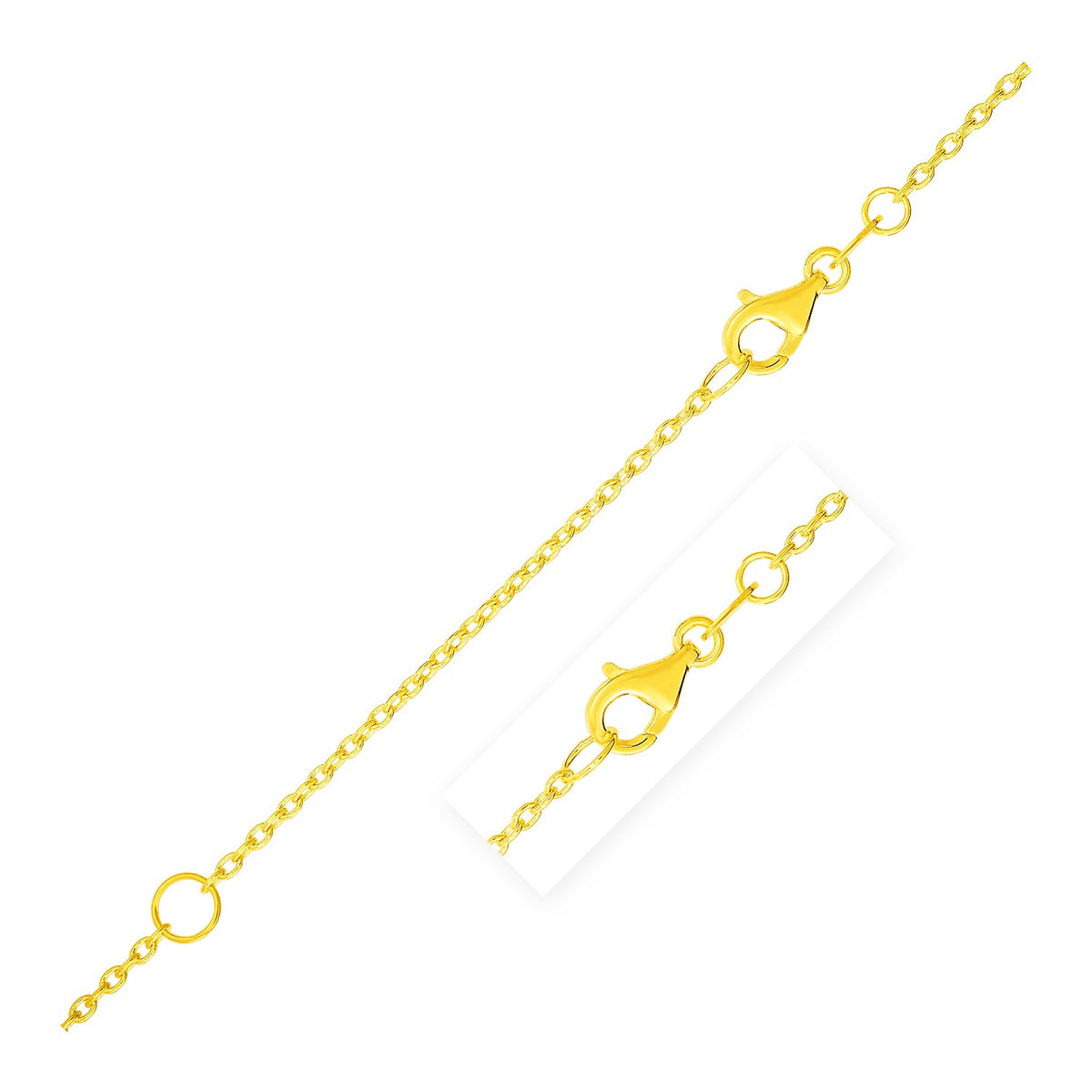 Extendable Cable Chain in 14k Yellow Gold (1.20 mm), view 2