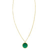 14K Yellow Gold Malachite Inlay Circle Necklace