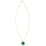 14K Yellow Gold Malachite Inlay Circle Necklace, view 2