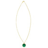 14K Yellow Gold Malachite Inlay Circle Necklace