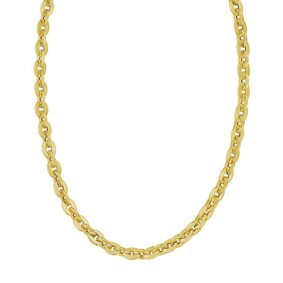 14K Yellow Gold Mirror Rolo Link Chain Necklace (7.30 mm), view 3