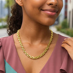 14K Yellow Gold Mirror Rolo Link Chain Necklace (7.30 mm), view 6