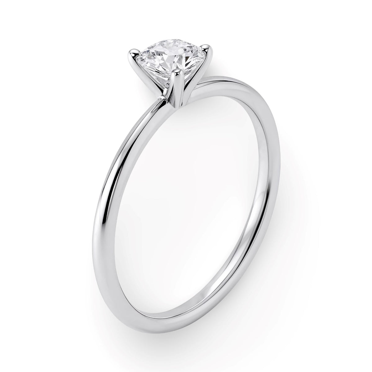 3/4 Carat Round Lab Grown IGI G/VS1 Diamond Solitaire Ring in 14K White Gold, view 2