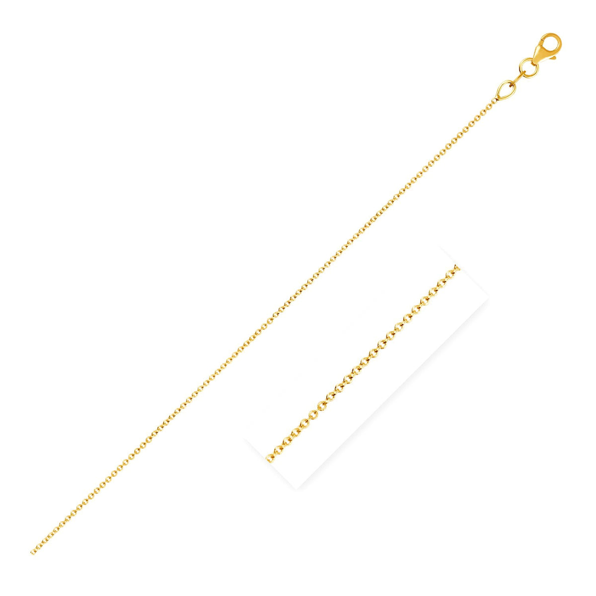 Double Extendable Cable Chain in 14k Yellow Gold (1.00 mm), view 2