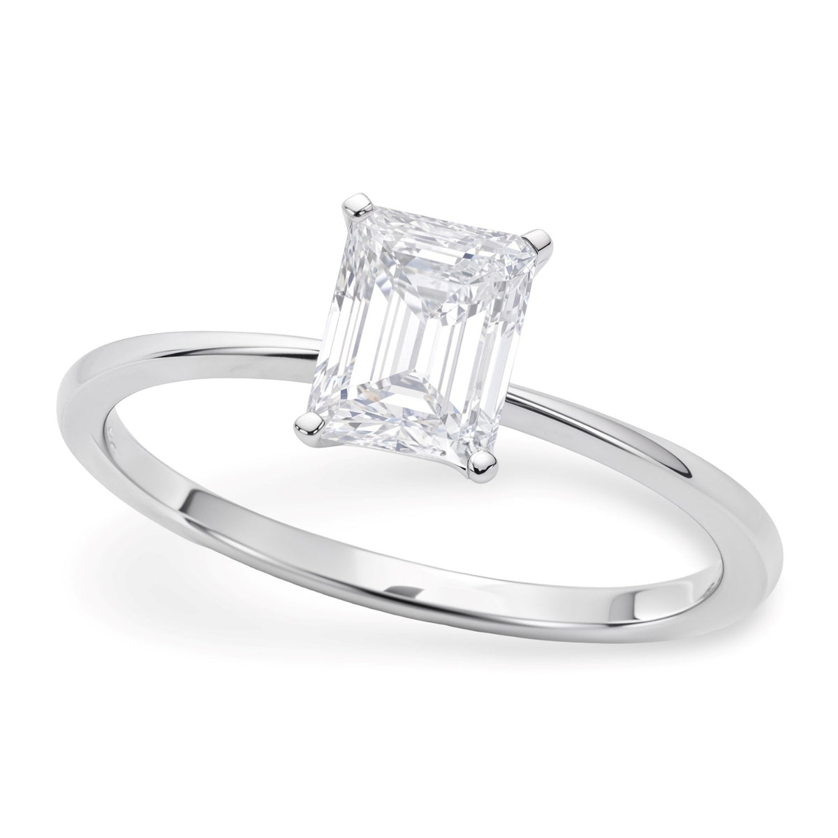 1 Carat Radiant Lab Grown IGI G/VS1 Diamond Solitaire Ring in 10K White Gold