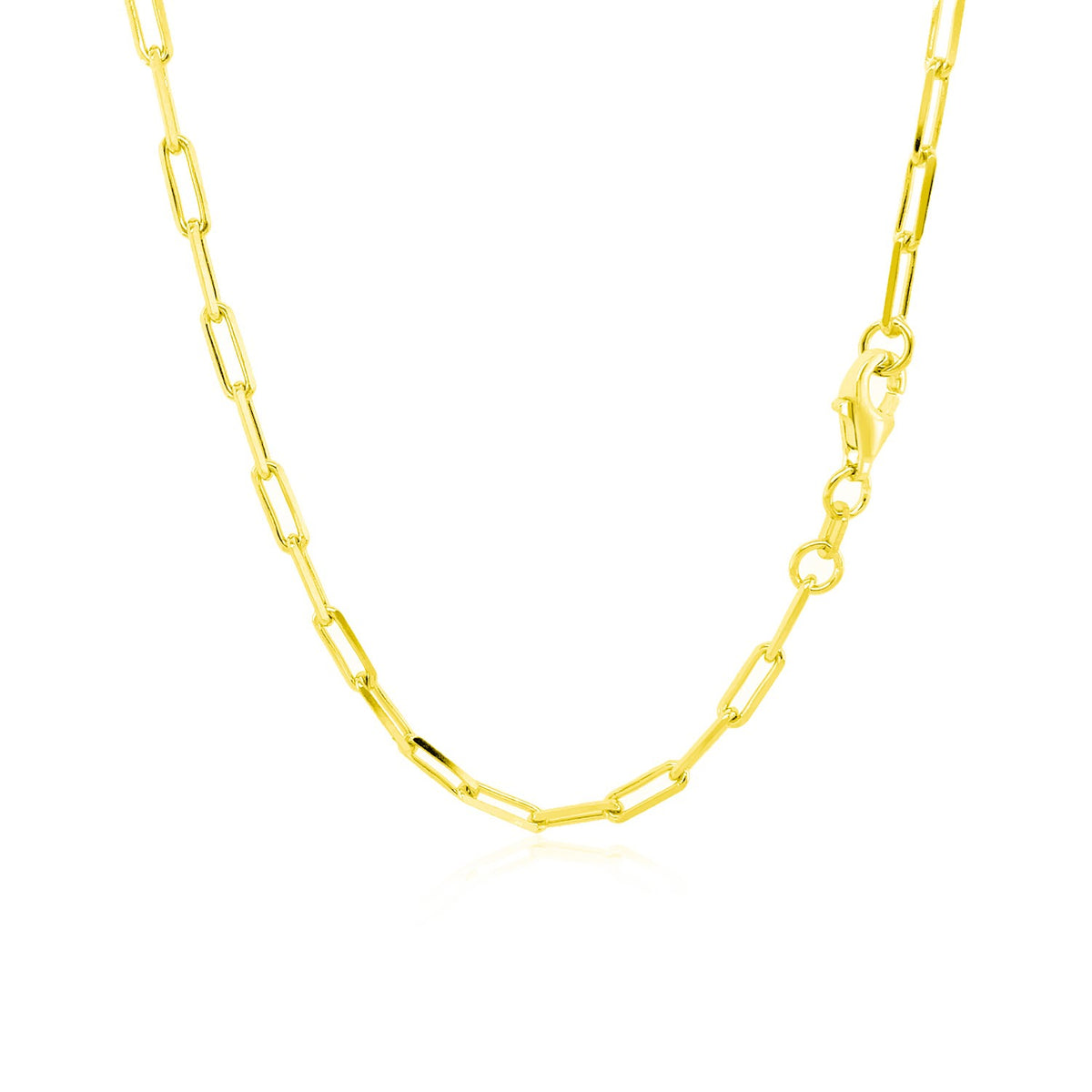 14K Yellow Gold Paperclip Chain (2.50 mm), view 13