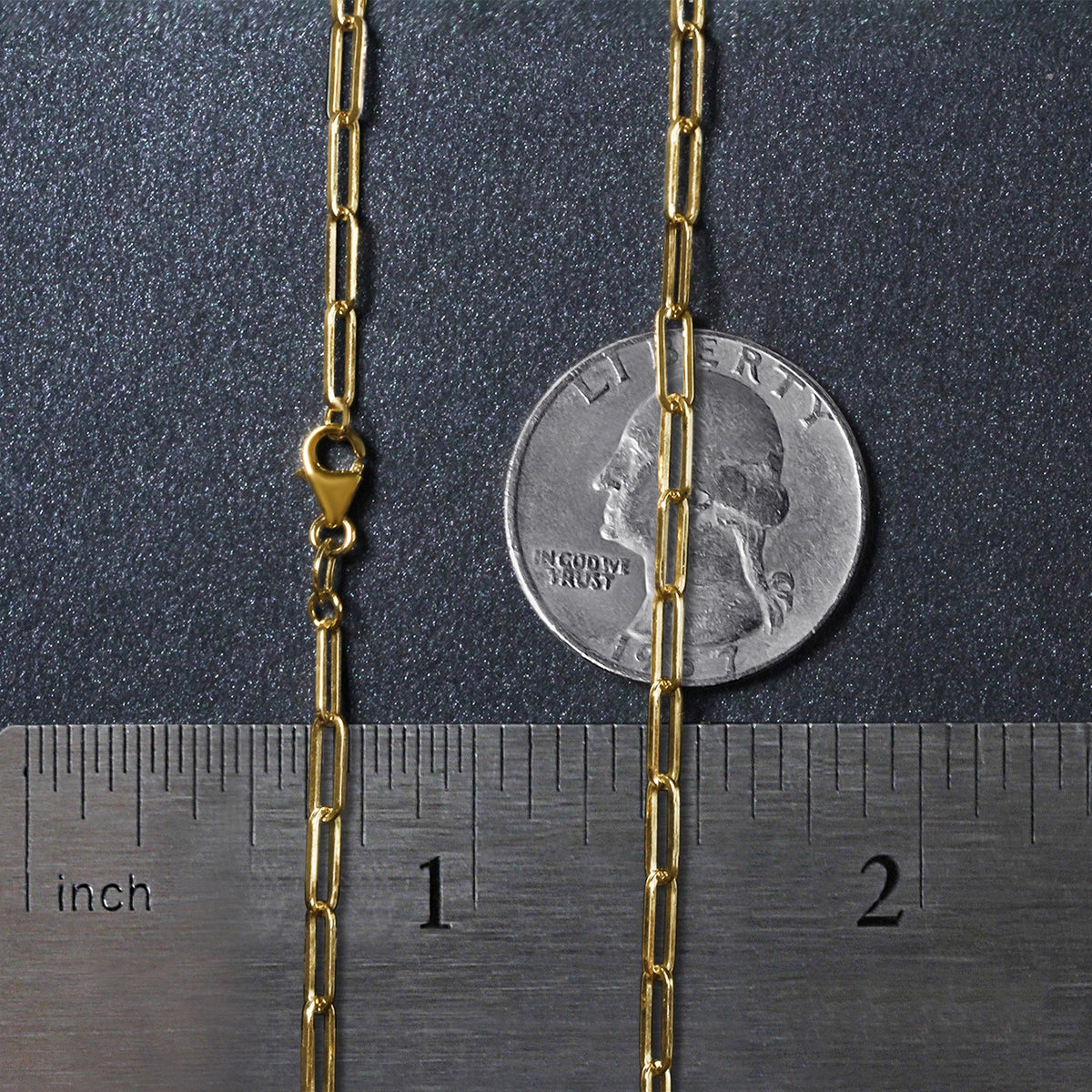 14K Yellow Gold Paperclip Chain (2.50 mm), view 15
