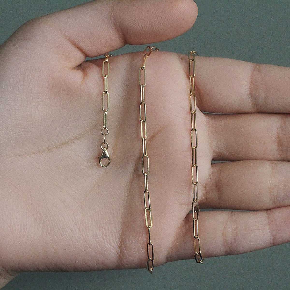 14K Yellow Gold Paperclip Chain (2.50 mm), view 3