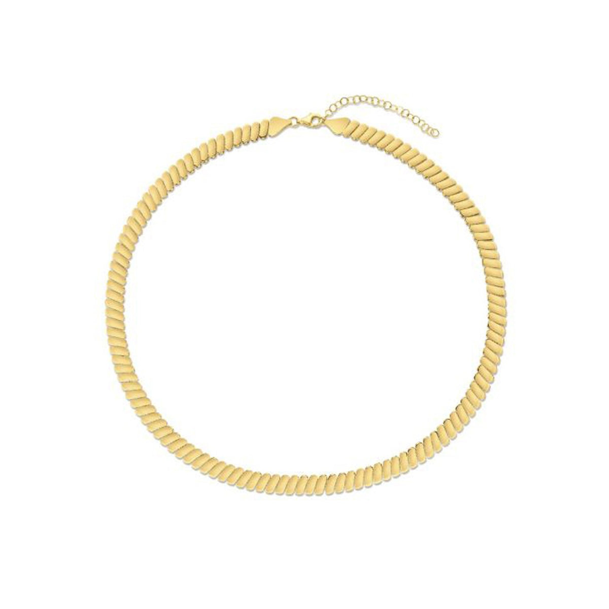14K Yellow Gold Rib Link Necklace