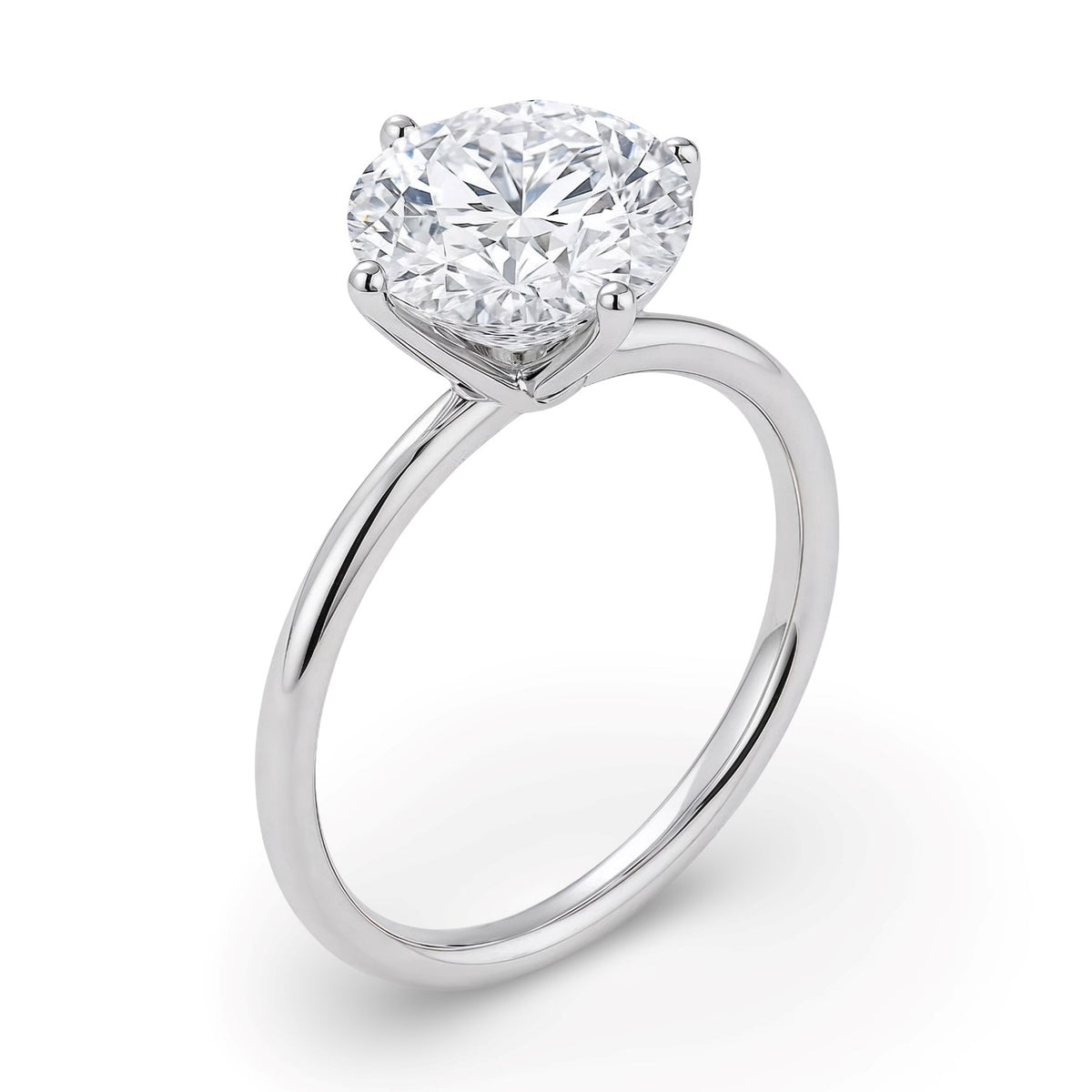 2 Carat Round Lab Grown IGI G/VS1 Diamond Solitaire Ring in Sterling Silver, view 2