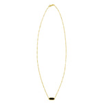 14K Yellow Gold Hexagon Onyx Pendant Necklace