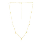 14K Yellow Gold High Polish Beaded Stations Necklace