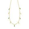 14K Yellow Gold Malachite And MOP Inlay Station Necklace