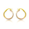 14K Tri Color Gold Woven Hoop Earrings