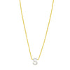 14K Yellow Gold Mini Diamond S Initial Pendant Necklace