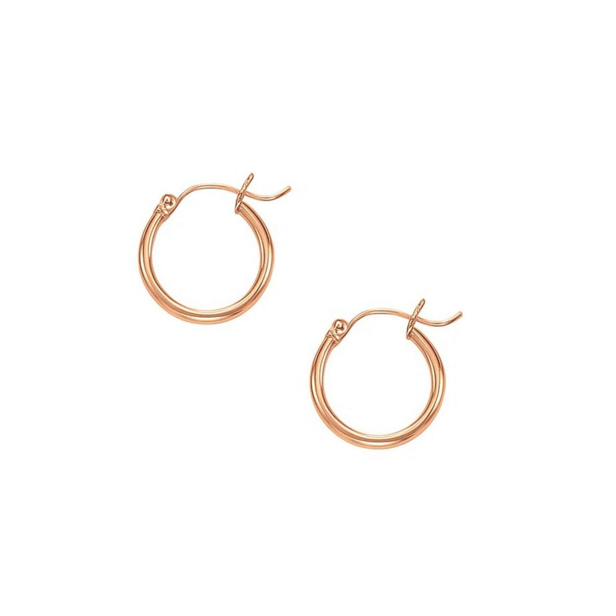 Classic Hoop Earrings in 14K Rose Gold (2x20.00 mm)