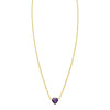 14K Yellow Gold Amethyst Heart Necklace (1.50 mm)