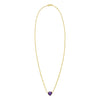 14K Yellow Gold Amethyst Heart Necklace (1.50 mm)