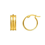 Medium Concave Hoop Earrings in 14K Yellow Gold, view 2