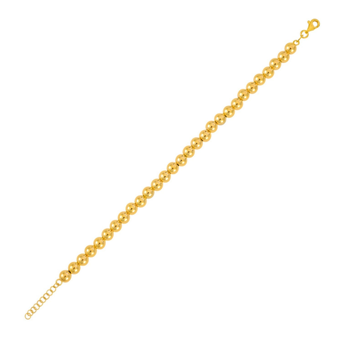 14K Yellow Gold Bead Chain (6.00 mm), view 4