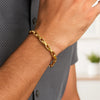 14K Yellow Gold Fancy Oval Box Link Bracelet, view 4