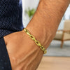 14K Yellow Gold Fancy Oval Box Link Bracelet, view 5