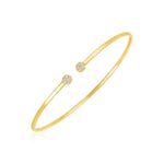 14K Yellow Gold High Polish Diamond Cluster Bangle (2.00 mm)