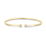 14K Yellow Gold High Polish Diamond Cluster Bangle (2.00 mm), view 2