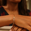 14K Yellow Gold High Polish Diamond Cluster Bangle (2.00 mm), view 4