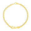 14K Yellow Gold 7 inch Curb Chain Love Bracelet, view 2
