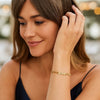 14K Yellow Gold 7 inch Curb Chain Love Bracelet, view 4