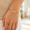 14K Yellow Gold 7 inch Curb Chain Love Bracelet, view 5