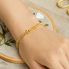 14K Yellow Gold 7 inch Curb Chain Love Bracelet, view 6