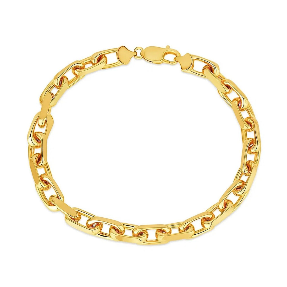 14K Yellow Gold French Cable Chain Bracelet (6.10 mm), view 2