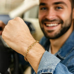 14K Yellow Gold French Cable Chain Bracelet (6.10 mm), view 3