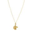 Horse Profile Medium Necklace in 14K Yellow Gold