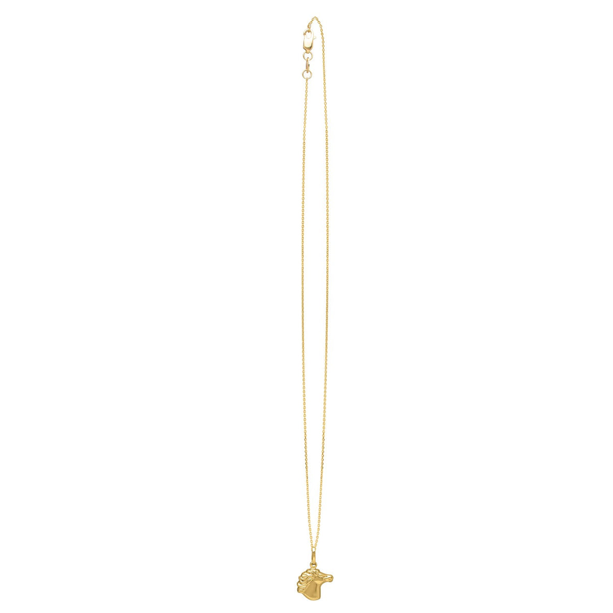 Horse Profile Medium Necklace in 14K Yellow Gold, view 3