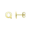 14K Yellow Gold Yours Truly Initial Q Stud Earrings