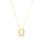 14K Yellow Gold Yours Truly Block Letter Initial O Necklace