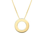 14K Yellow Gold Yours Truly Block Letter Initial O Necklace, view 2