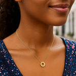 14K Yellow Gold Yours Truly Block Letter Initial O Necklace, view 3