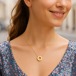 14K Yellow Gold Yours Truly Block Letter Initial O Necklace, view 4