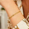 14K Yellow Gold Paperclip Bracelet (4.00 mm), view 4