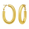 14K Yellow Gold Oval Omega Hoops
