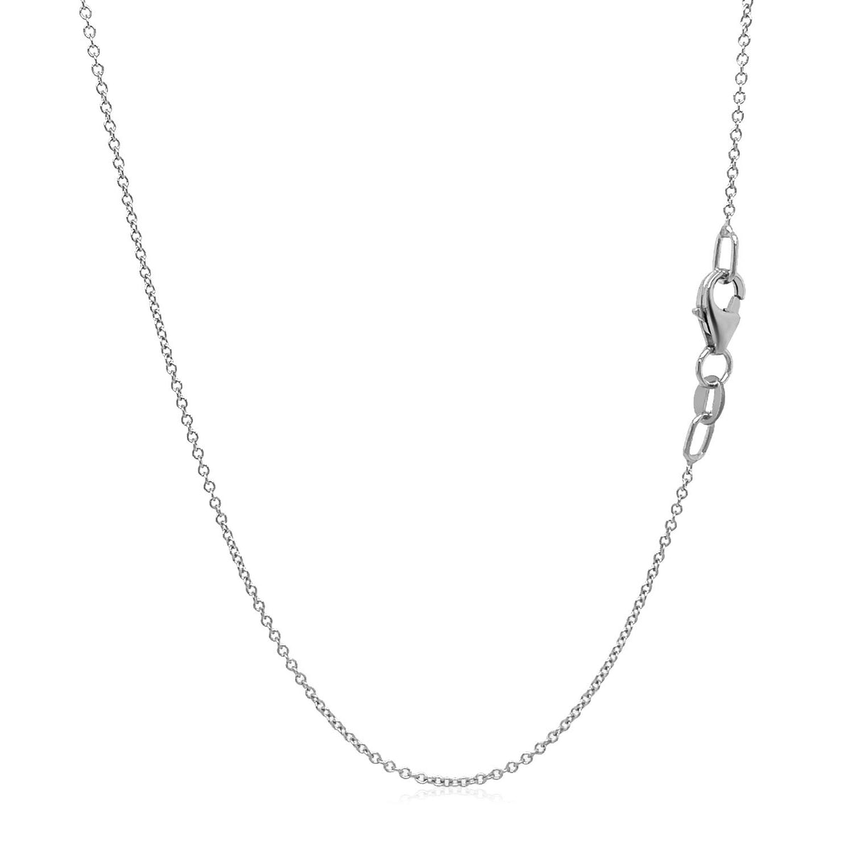 Double Extendable Cable Chain in 14k White Gold (1.00 mm), view 4
