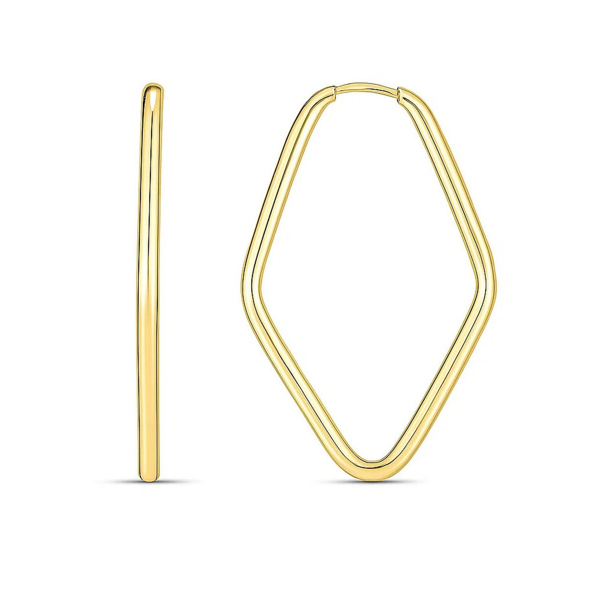 14K Yellow Gold Endless Marquise Hoops