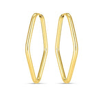 14K Yellow Gold Endless Marquise Hoops, view 2
