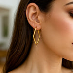 14K Yellow Gold Endless Marquise Hoops, view 5