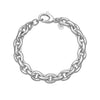 Sterling Silver Rhodium Plated Oval Link Bracelet, view 2